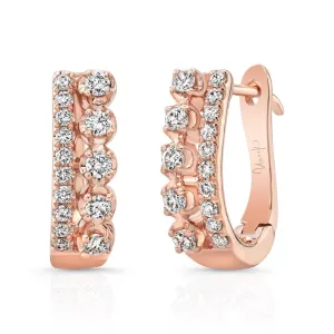 0.34ctw Diamond Huggie Hoop Earrings
