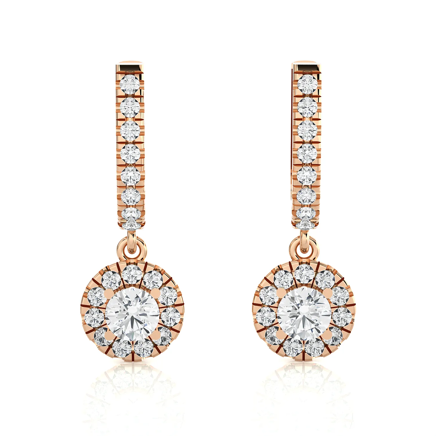 1 1/3 ctw Round Lab Grown Diamond Drop Earrings