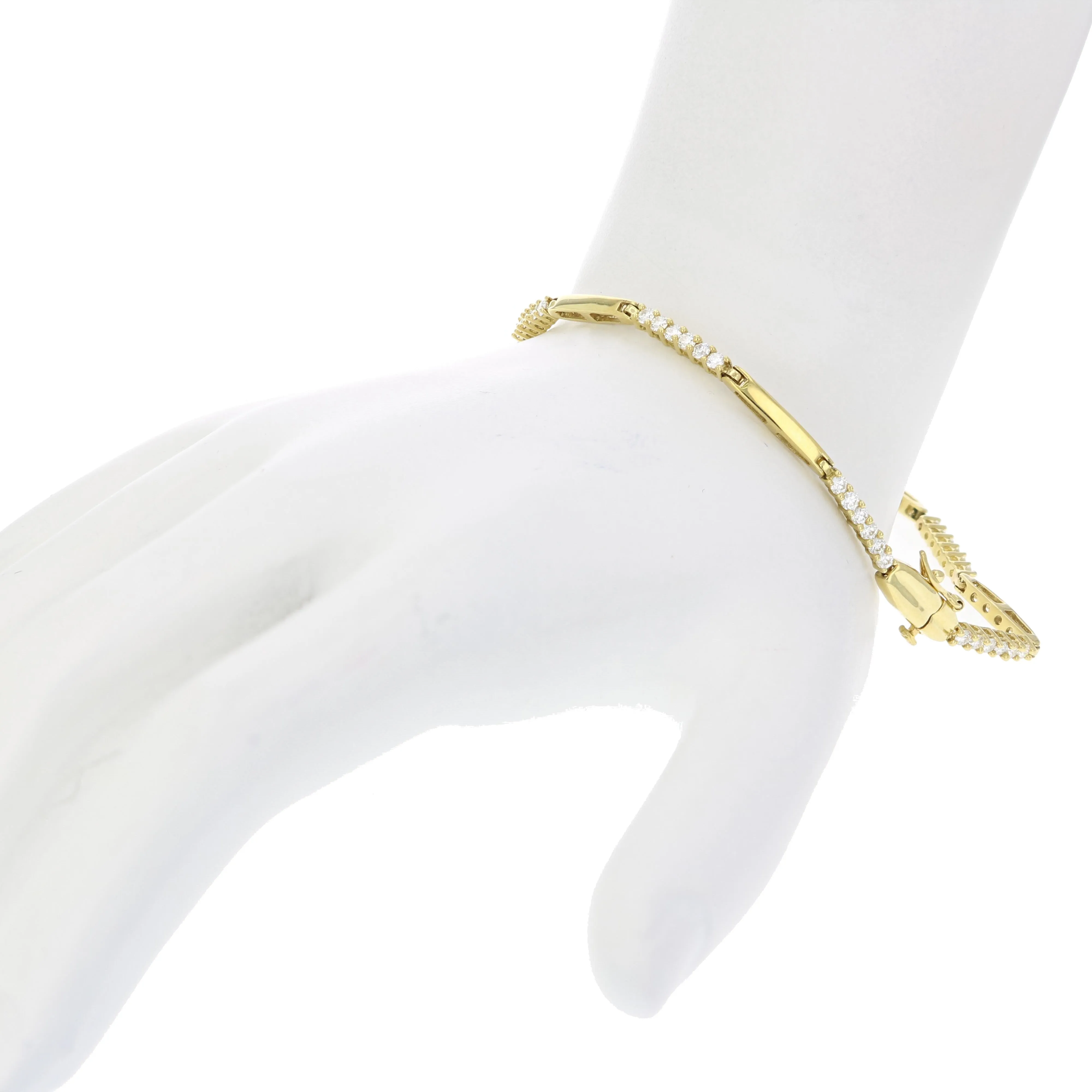 1 cttw Diamond Two Tone Tennis Bracelets in 14K Yellow Gold