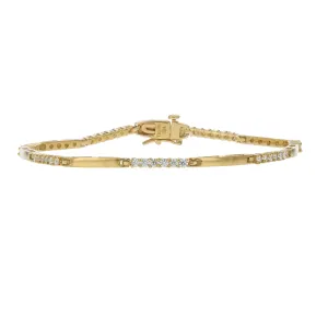 1 cttw Diamond Two Tone Tennis Bracelets in 14K Yellow Gold