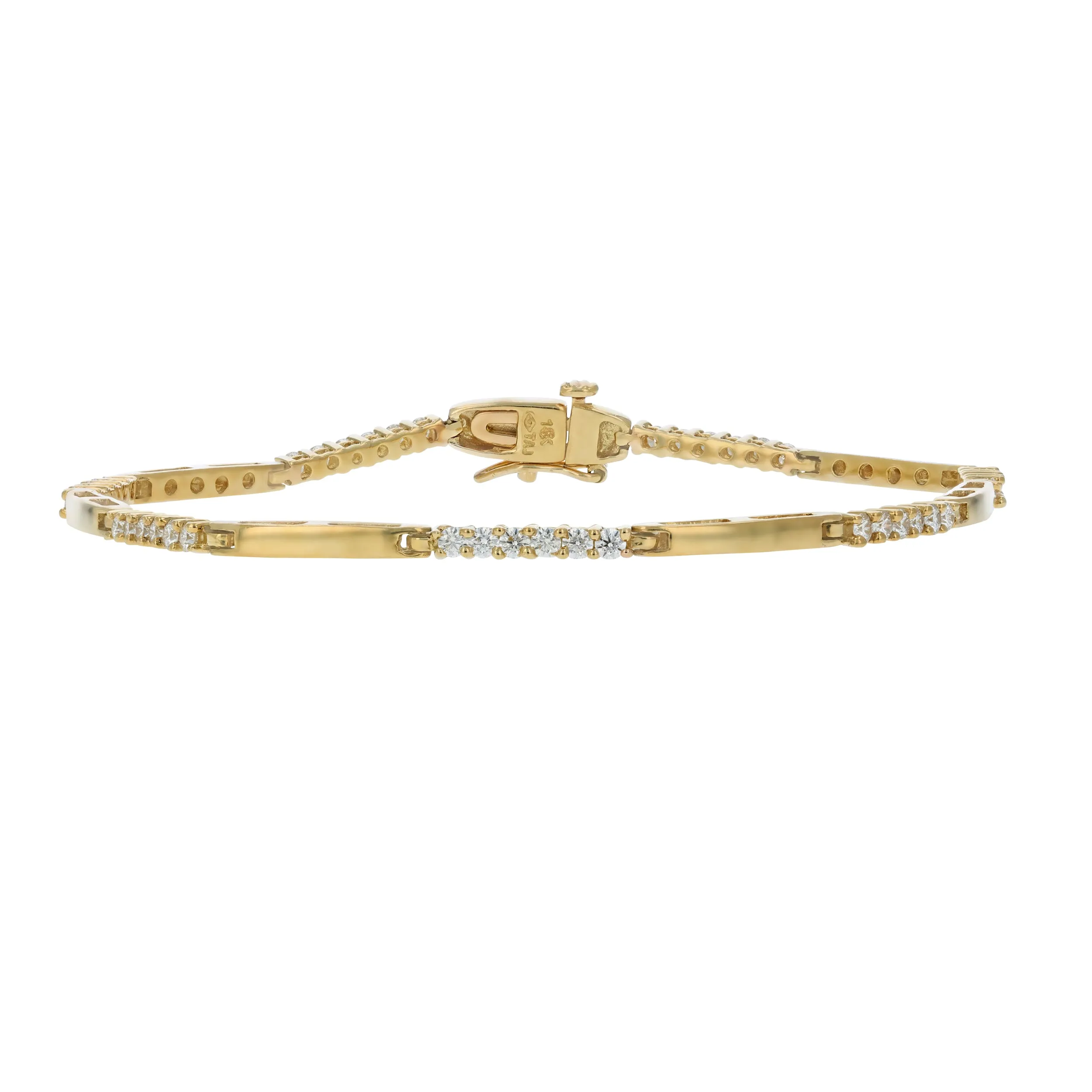 1 cttw Diamond Two Tone Tennis Bracelets in 14K Yellow Gold