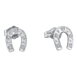 10kt White Gold Diamond Horseshoe Earrings: Timeless Elegance and Sparkle