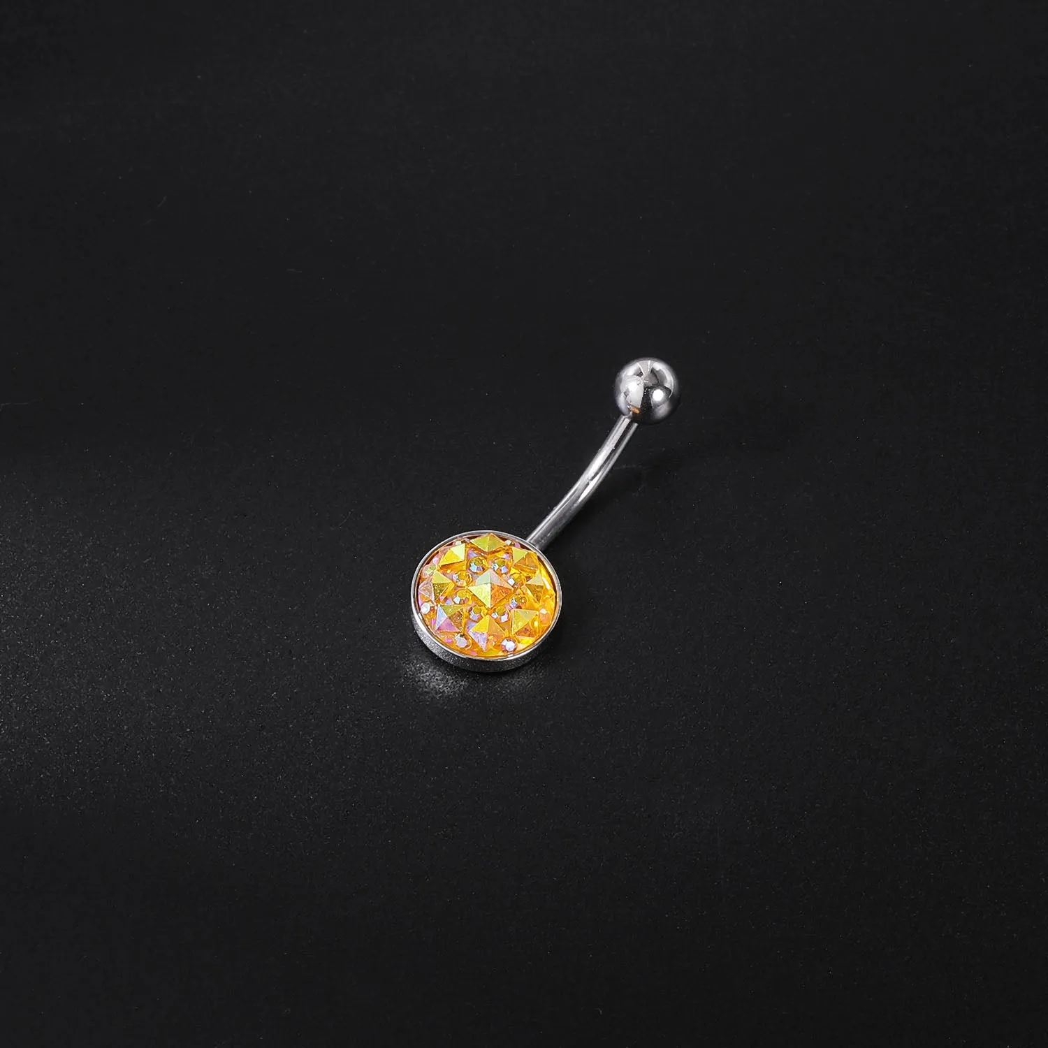 14g Colorful Sequin Belly Button Rings Banana Belly Navel Piercing Jewelry