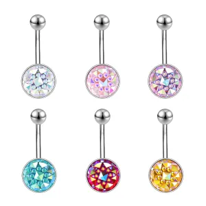 14g Colorful Sequin Belly Button Rings Banana Belly Navel Piercing Jewelry
