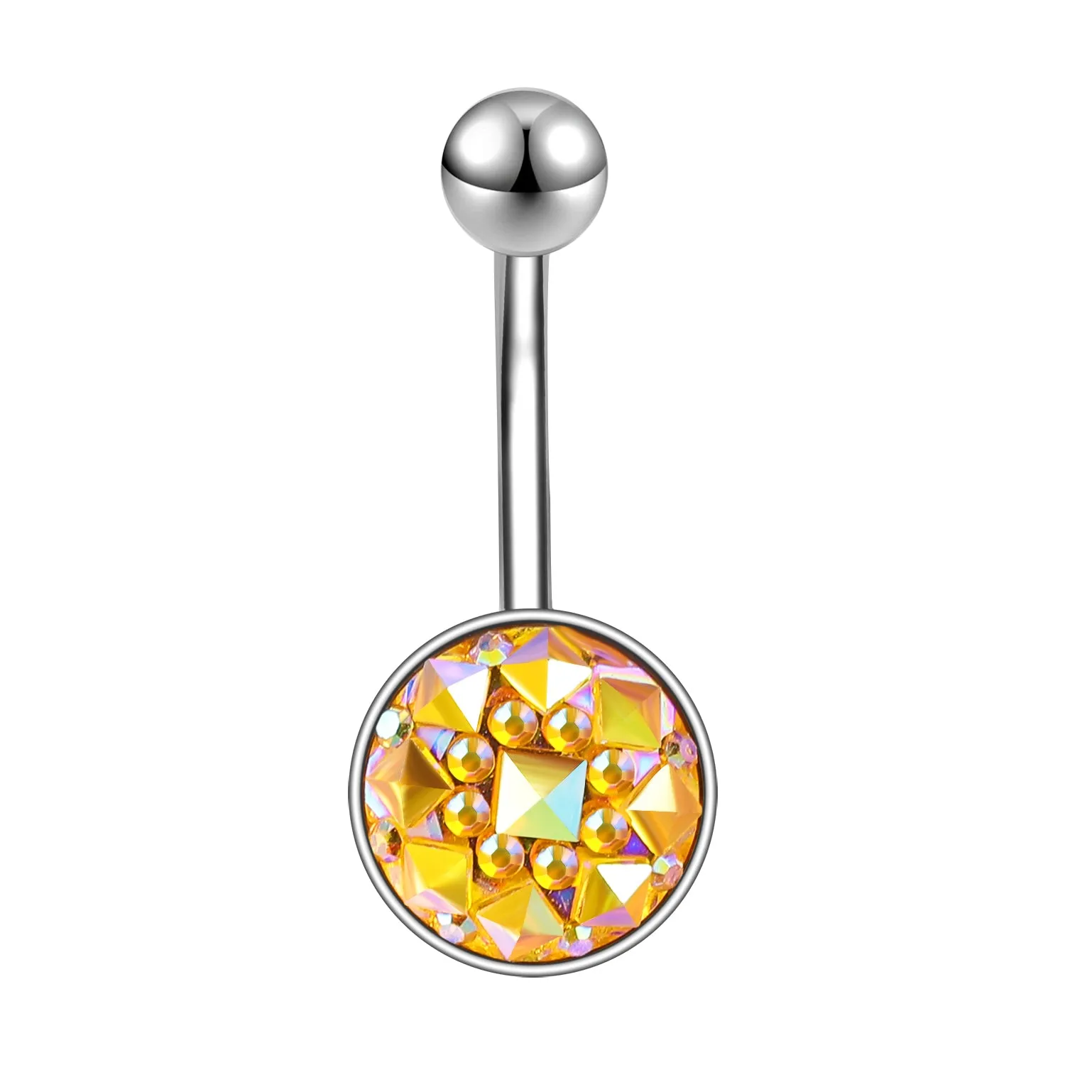 14g Colorful Sequin Belly Button Rings Banana Belly Navel Piercing Jewelry