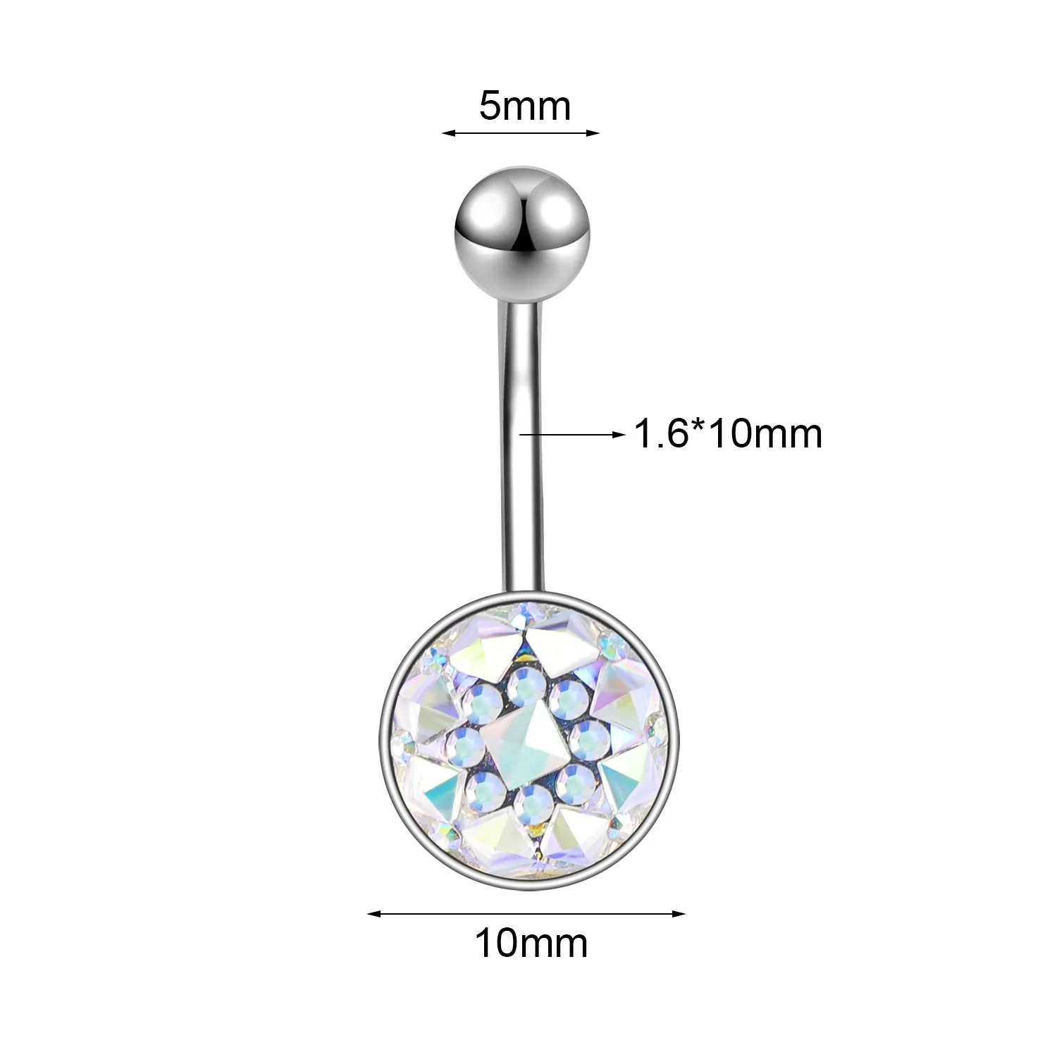 14g Colorful Sequin Belly Button Rings Banana Belly Navel Piercing Jewelry