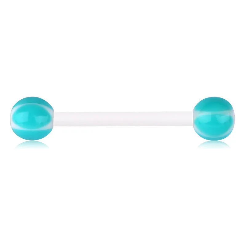 14gauge Plastic Tongue Rings Colorful Various Star 16mm