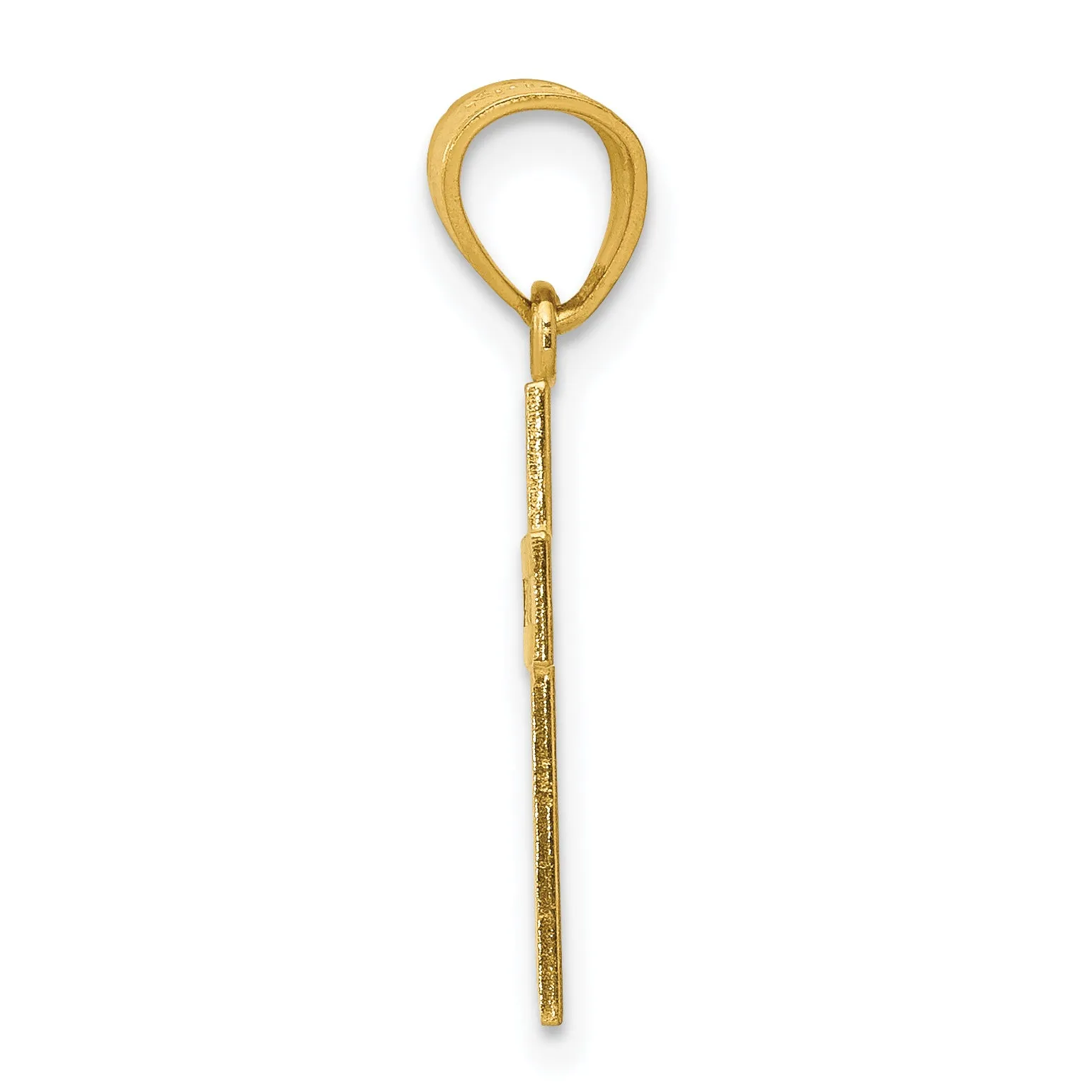 14K Gold Diamond-Cut Cross Pendant with Textured X Center Elegant & Solid Design