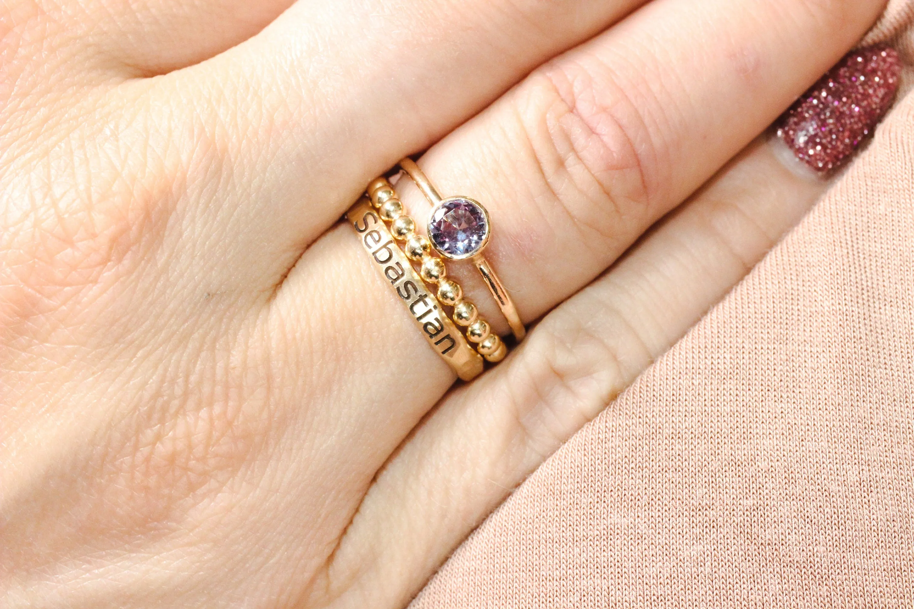 14K Gold Filled Citrine Stacking Ring