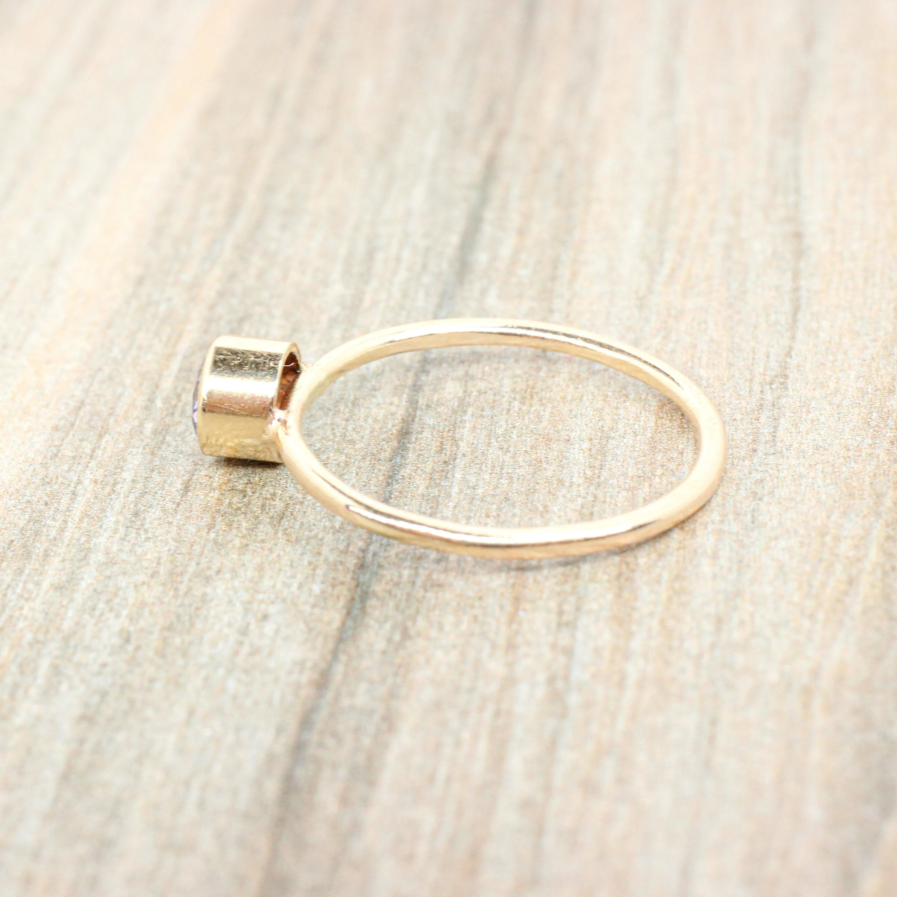 14K Gold Filled Garnet Stacking Ring // 5mm Faceted January Birthstone