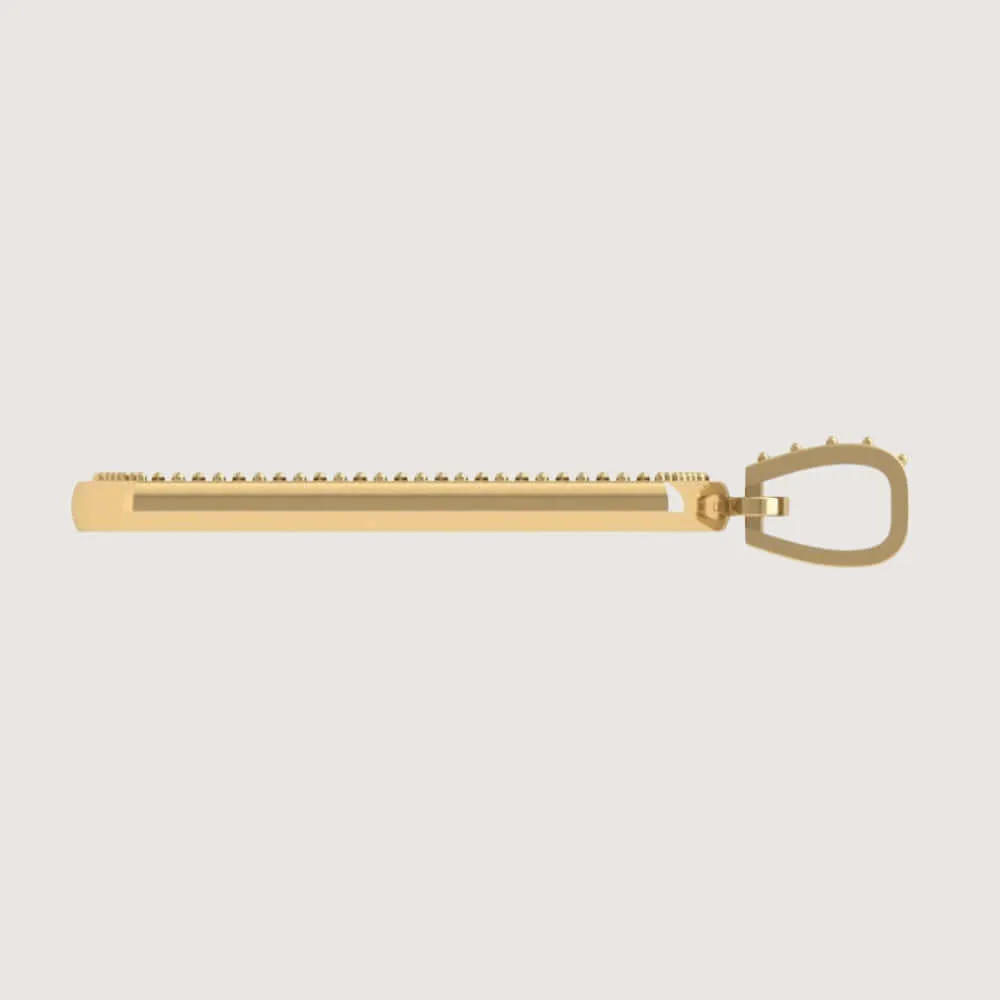14k Gold Fully Iced Diamond Dog Tag Pendant