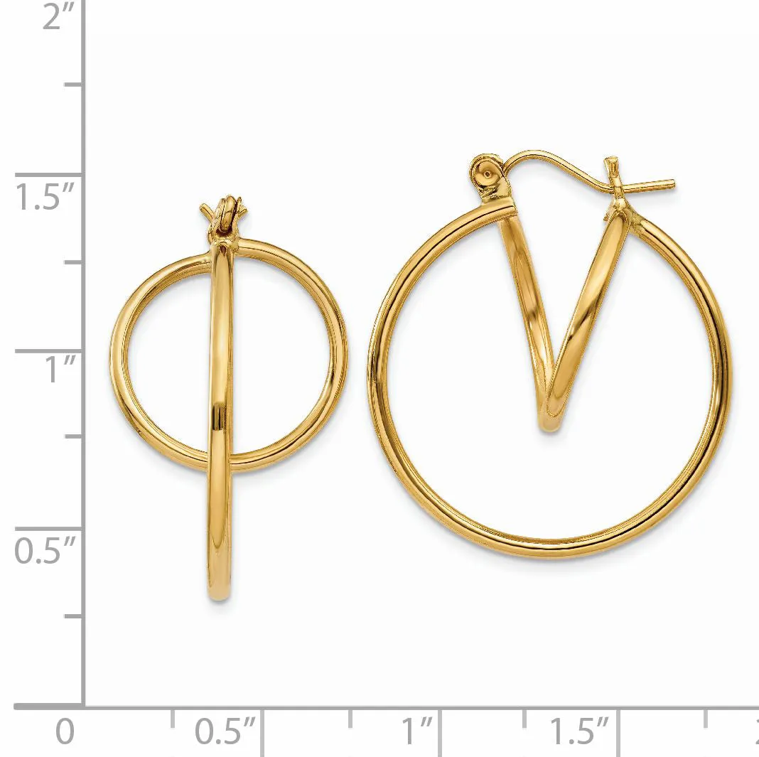 14K Gold Polished Hoop Earrings for Women Elegant and Timeless Style