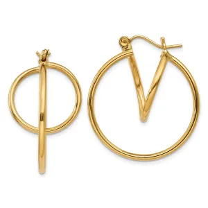 14K Gold Polished Hoop Earrings for Women Elegant and Timeless Style