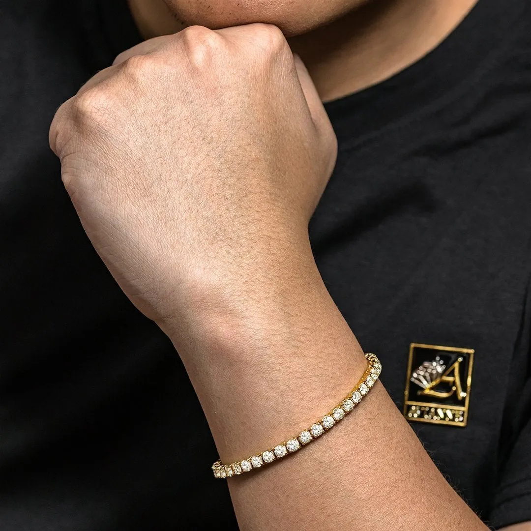 14k Yellow Gold Diamond Tennis Bracelet 4.5 mm 10.75 Ctw