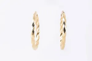 14k Yellow Gold Twisted Hoop Earrings (4.96g.)