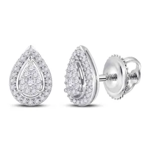 14kt Diamond Teardrop Earrings - Timeless Elegance in White Gold
