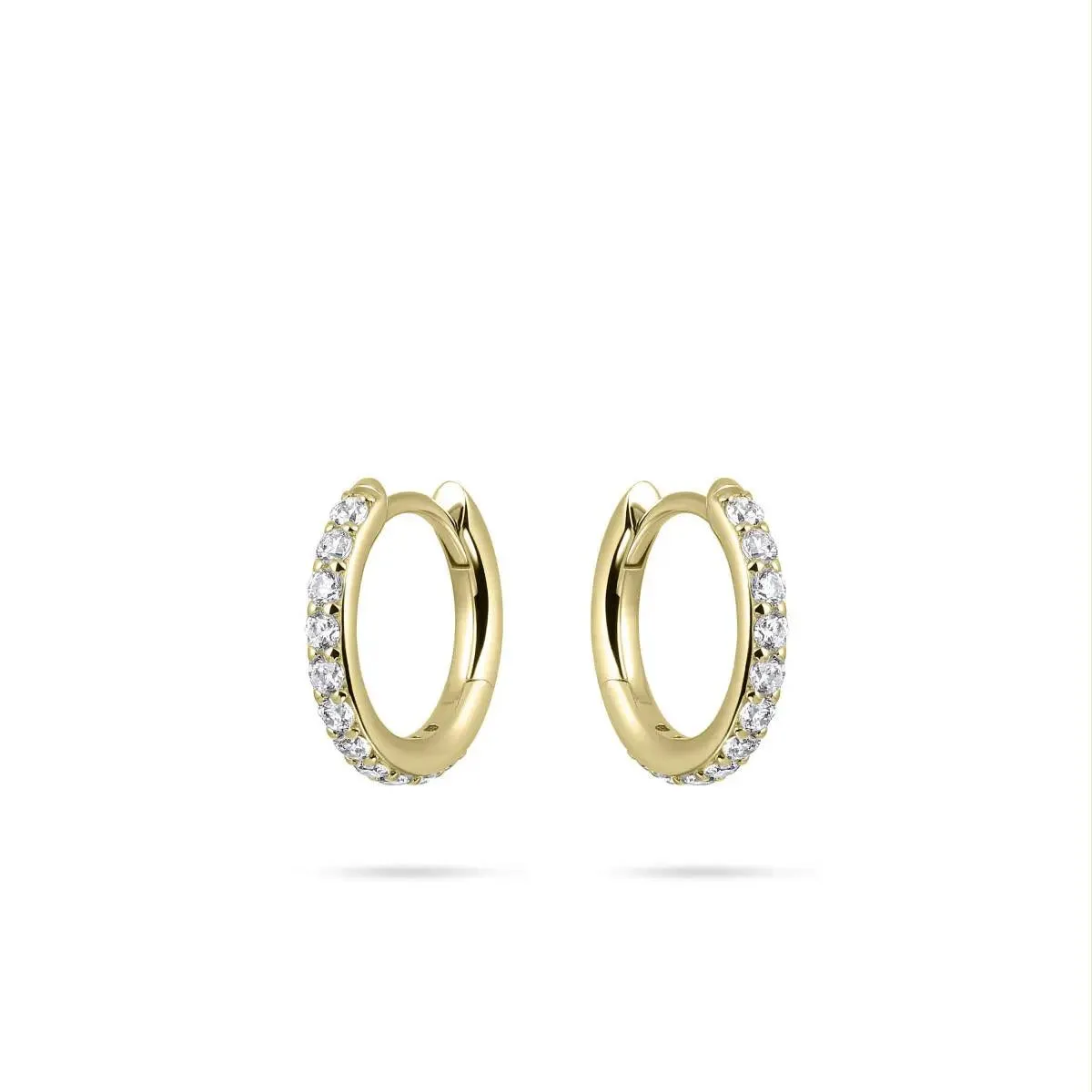 15mm Gold Sparkling Midi Hoop Earrings