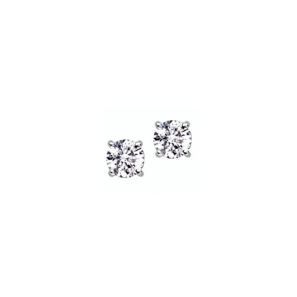 18ct White Gold Diamond Solitaire Earrings