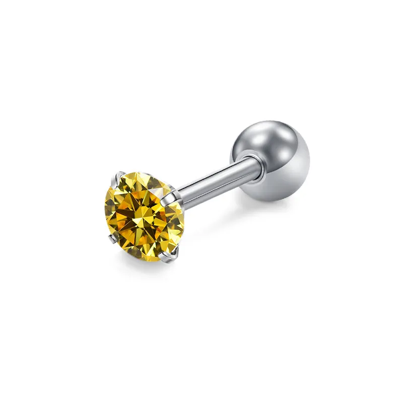 18g Tragus Earrings Studs Colorful CZ