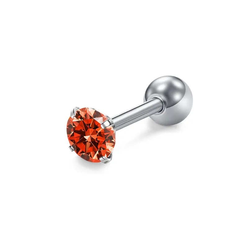 18g Tragus Earrings Studs Colorful CZ