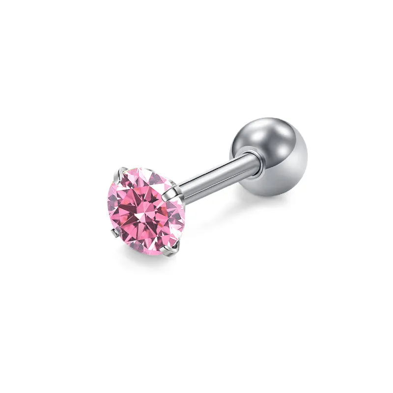 18g Tragus Earrings Studs Colorful CZ