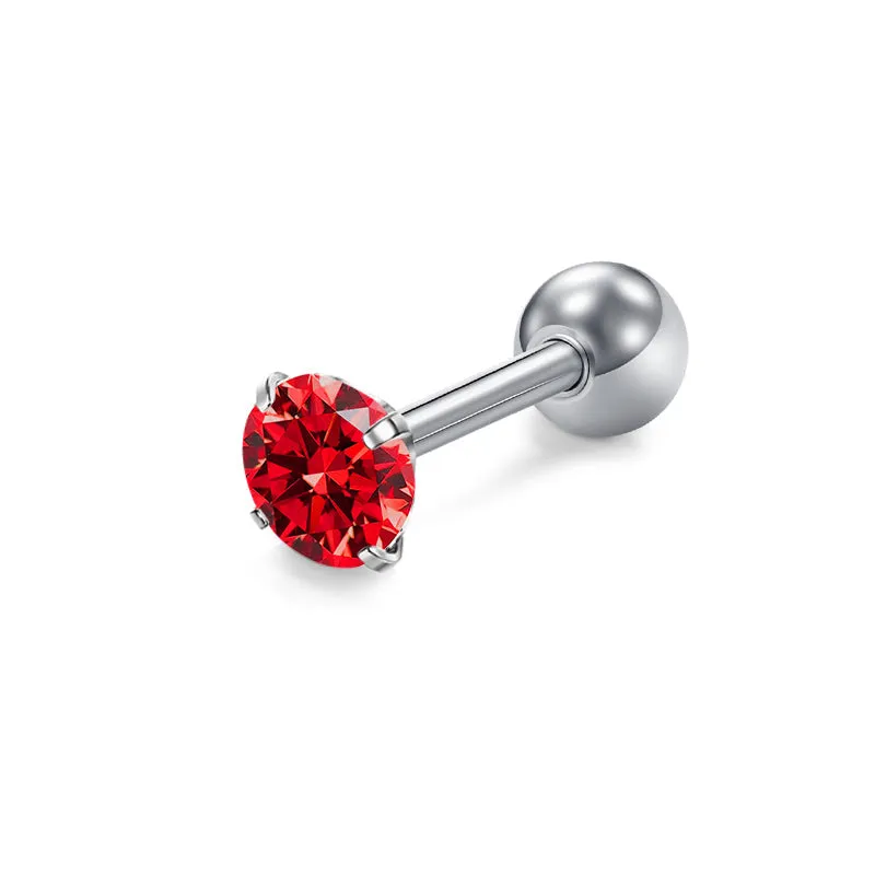 18g Tragus Earrings Studs Colorful CZ