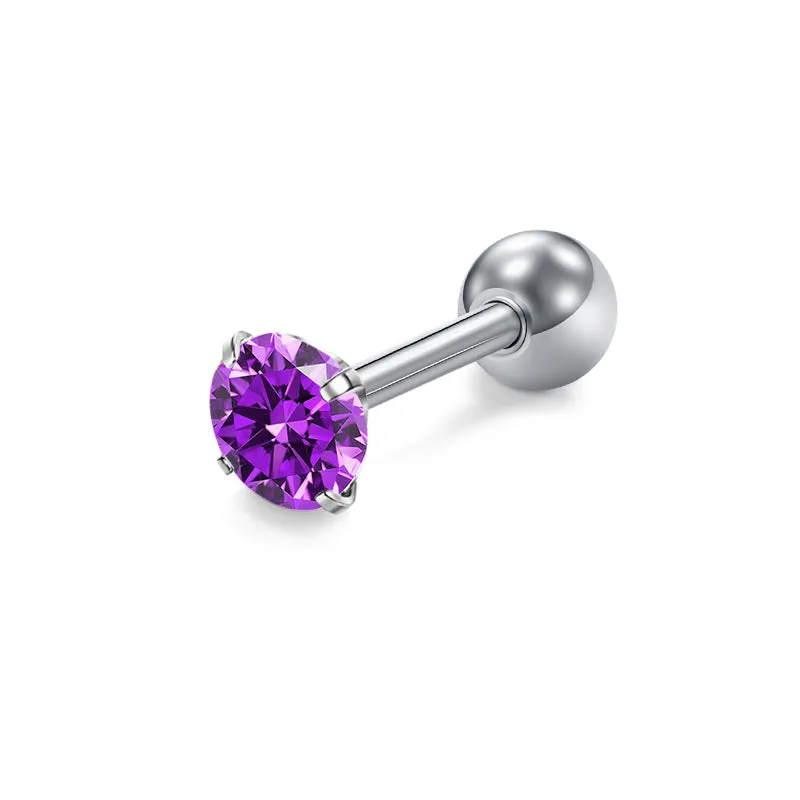 18g Tragus Earrings Studs Colorful CZ