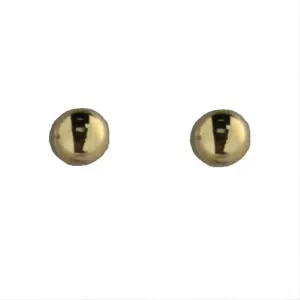 18K Solid Yellow Gold 4mm Ball Covered Screwback Earrings