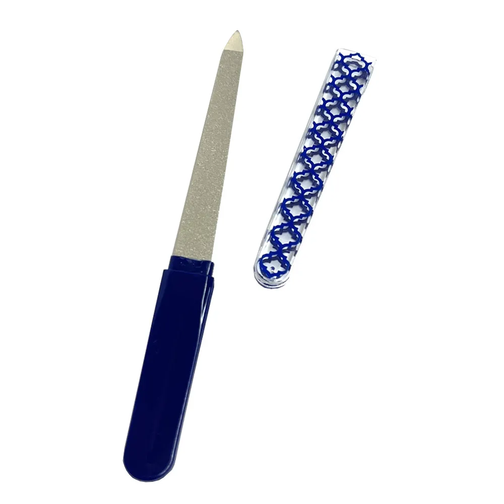 2 Pc Professional Sapphire Nail Files Double Sided Manicure Emery Boards Diamond