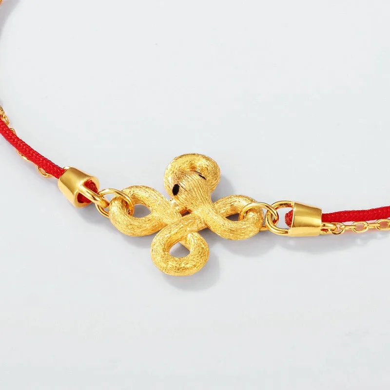 2025-Braided Red Chinese Knot Snake Bracelet