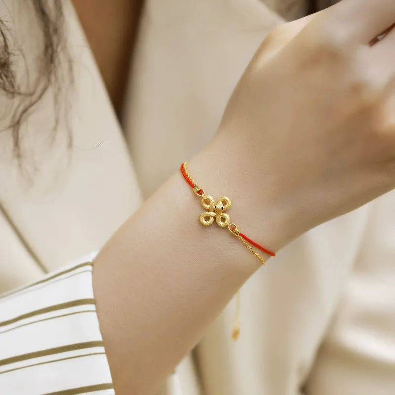 2025-Braided Red Chinese Knot Snake Bracelet