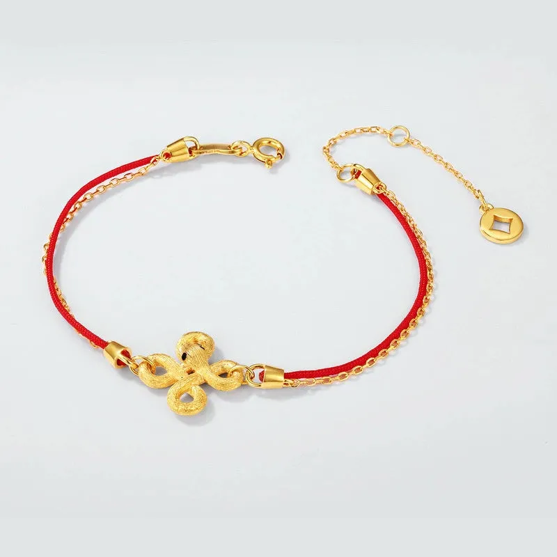 2025-Braided Red Chinese Knot Snake Bracelet