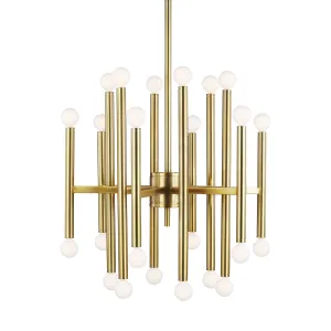 24 Light Chandelier from the Beckham Modern Collection in Burnished Brass Finish by Visual Comfort Studio