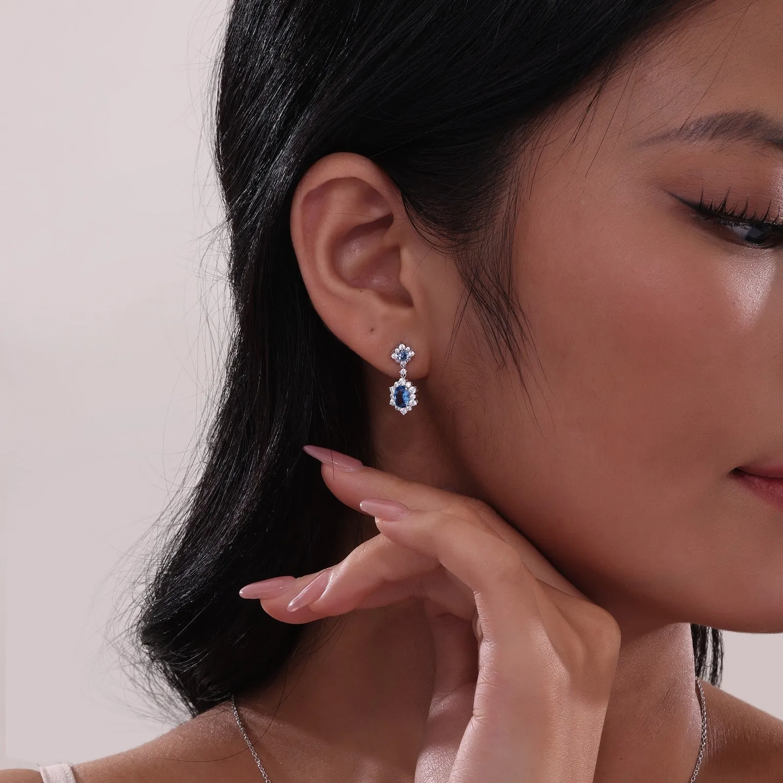2.7 CTW Oval Halo Earrings