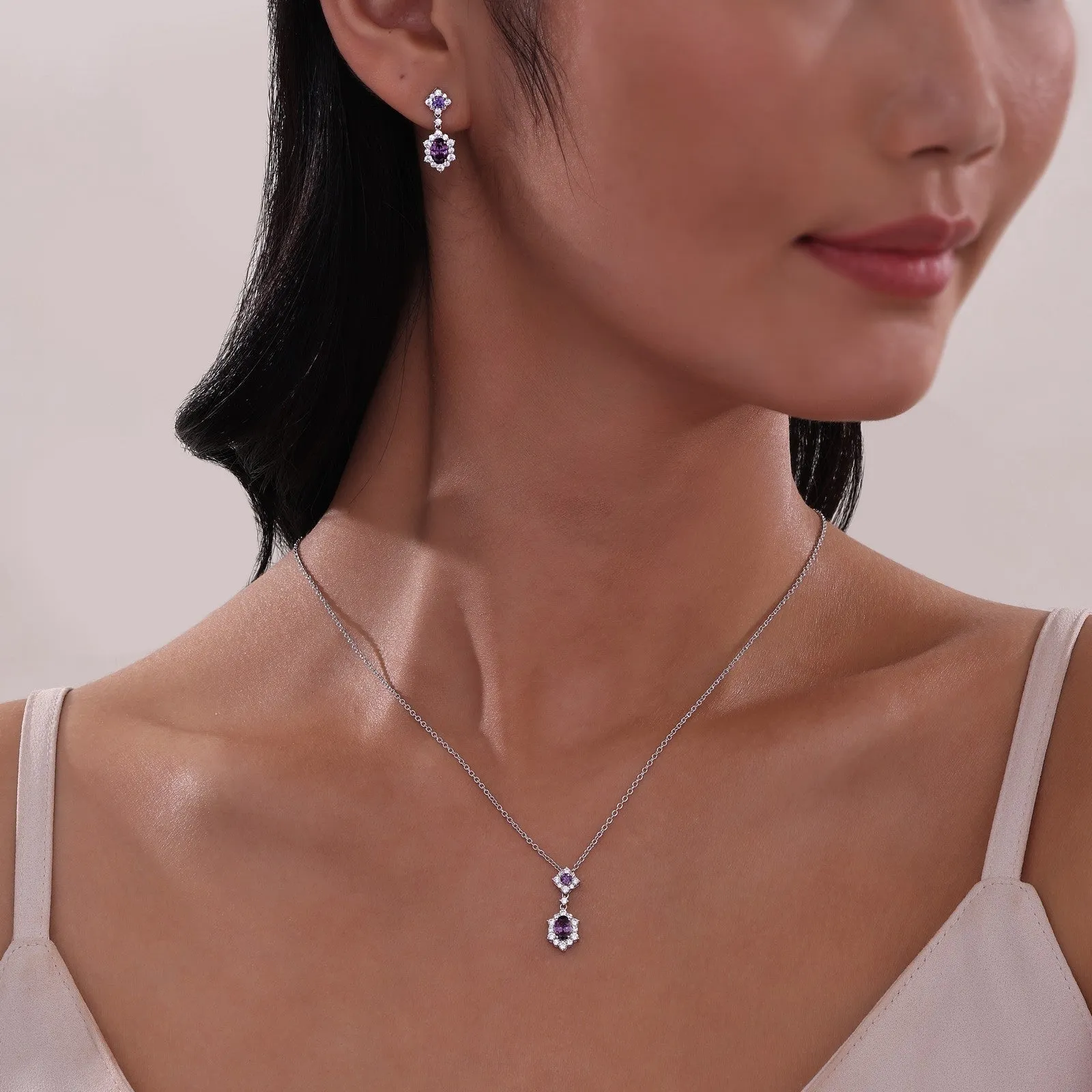 2.7 CTW Oval Halo Earrings