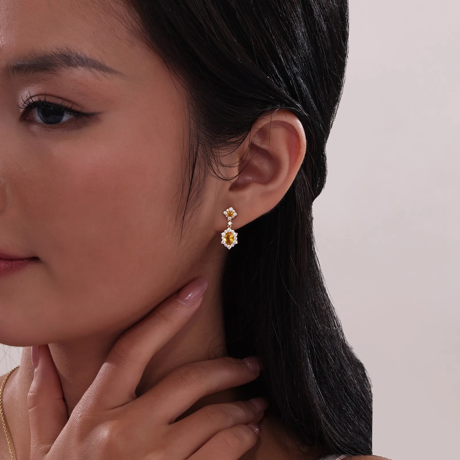 2.7 CTW Oval Halo Earrings