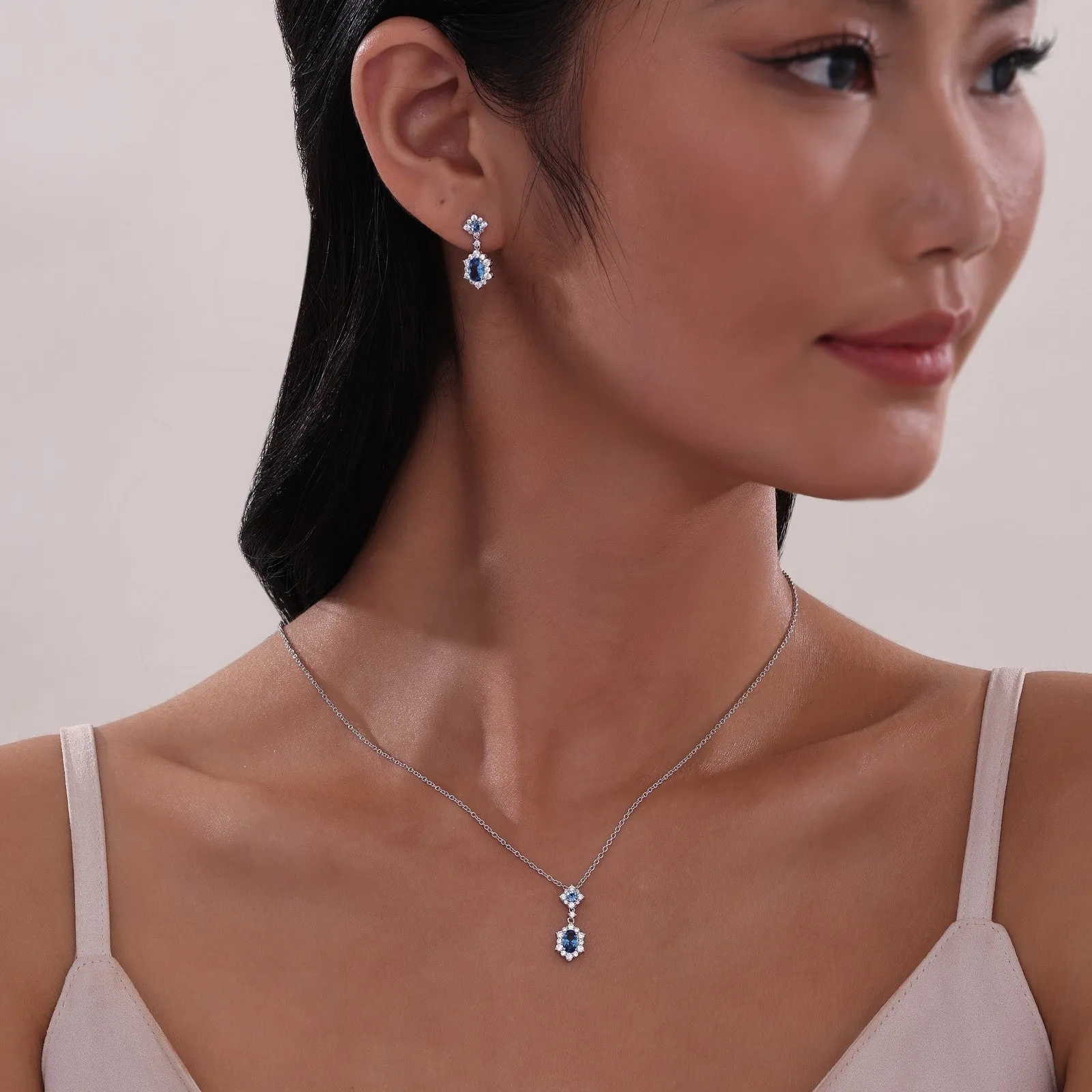 2.7 CTW Oval Halo Earrings