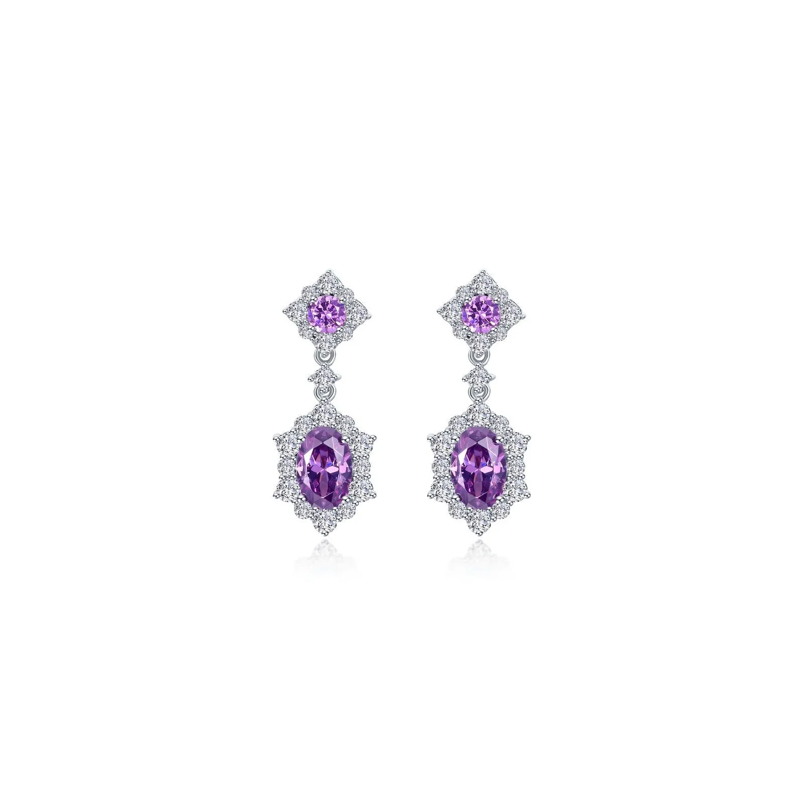 2.7 CTW Oval Halo Earrings