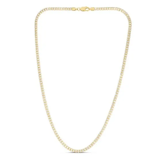 3.3mm Two Tone Fancy Iced Chain