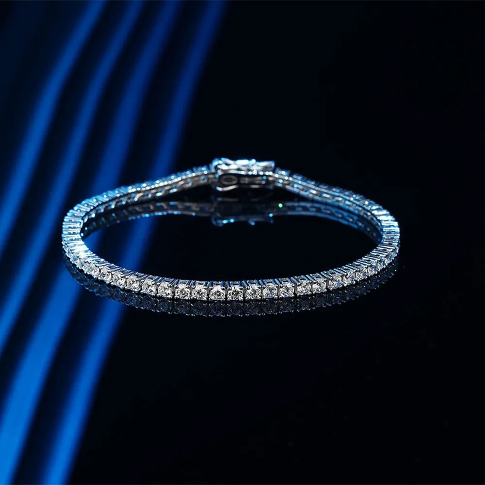 3CT Round Moissanite Tennis Bracelet VVS2 DEF