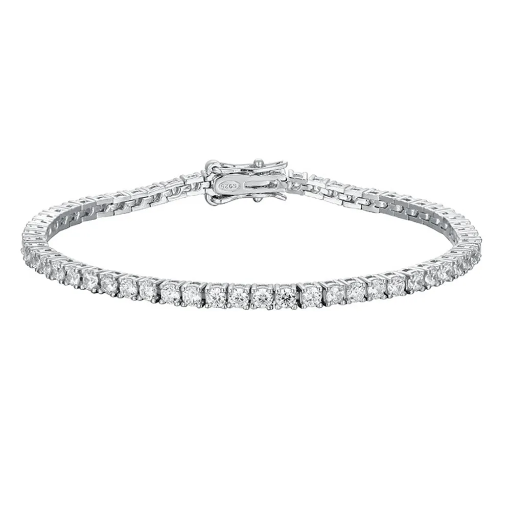 3CT Round Moissanite Tennis Bracelet VVS2 DEF