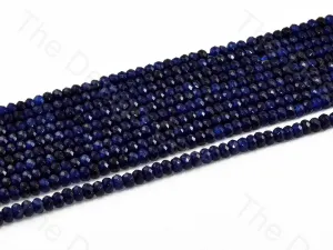 4 mm Navy Blue Rondelle Jade Quartz Stones
