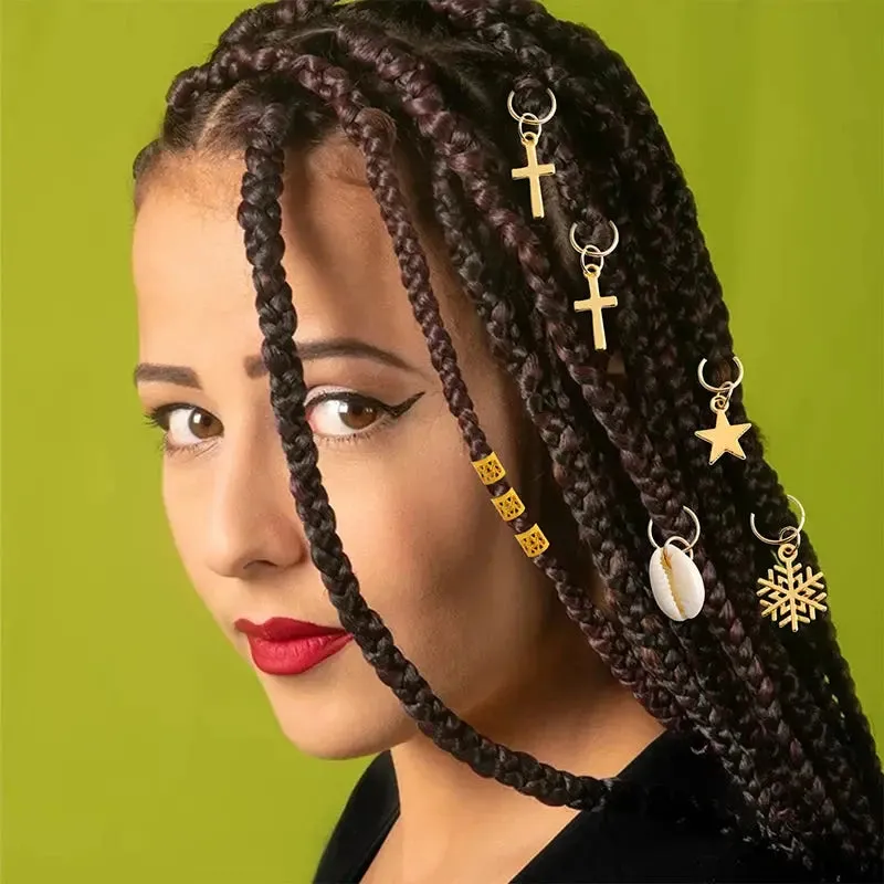 60-170pcs  Metal African Hair Rings, Beads, Cuffs, Tubes, Charms for Hair Braids for Women & Men/Boys & Girls