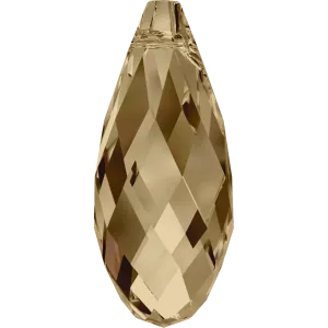 6010 Swarovski Briolette Pendants, Crystal Golden Shadow (001 GSHA)