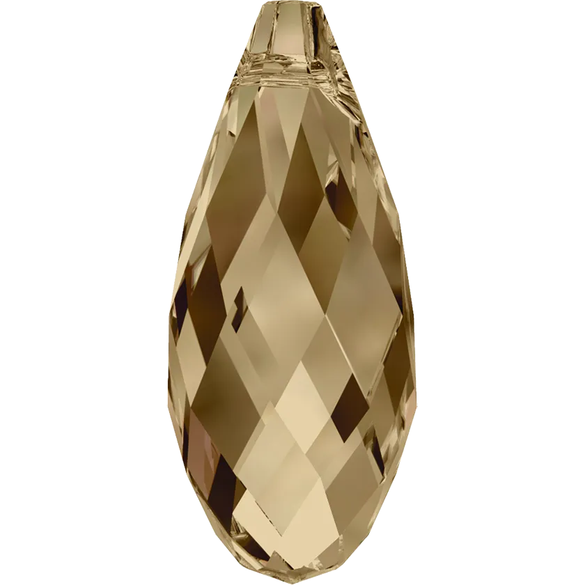 6010 Swarovski Briolette Pendants, Crystal Golden Shadow (001 GSHA)