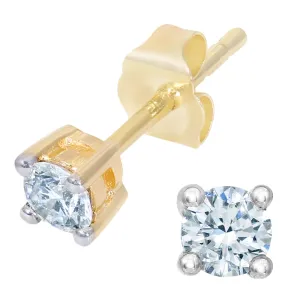 9ct Yellow Gold 0.25 ct Diamond Earrings