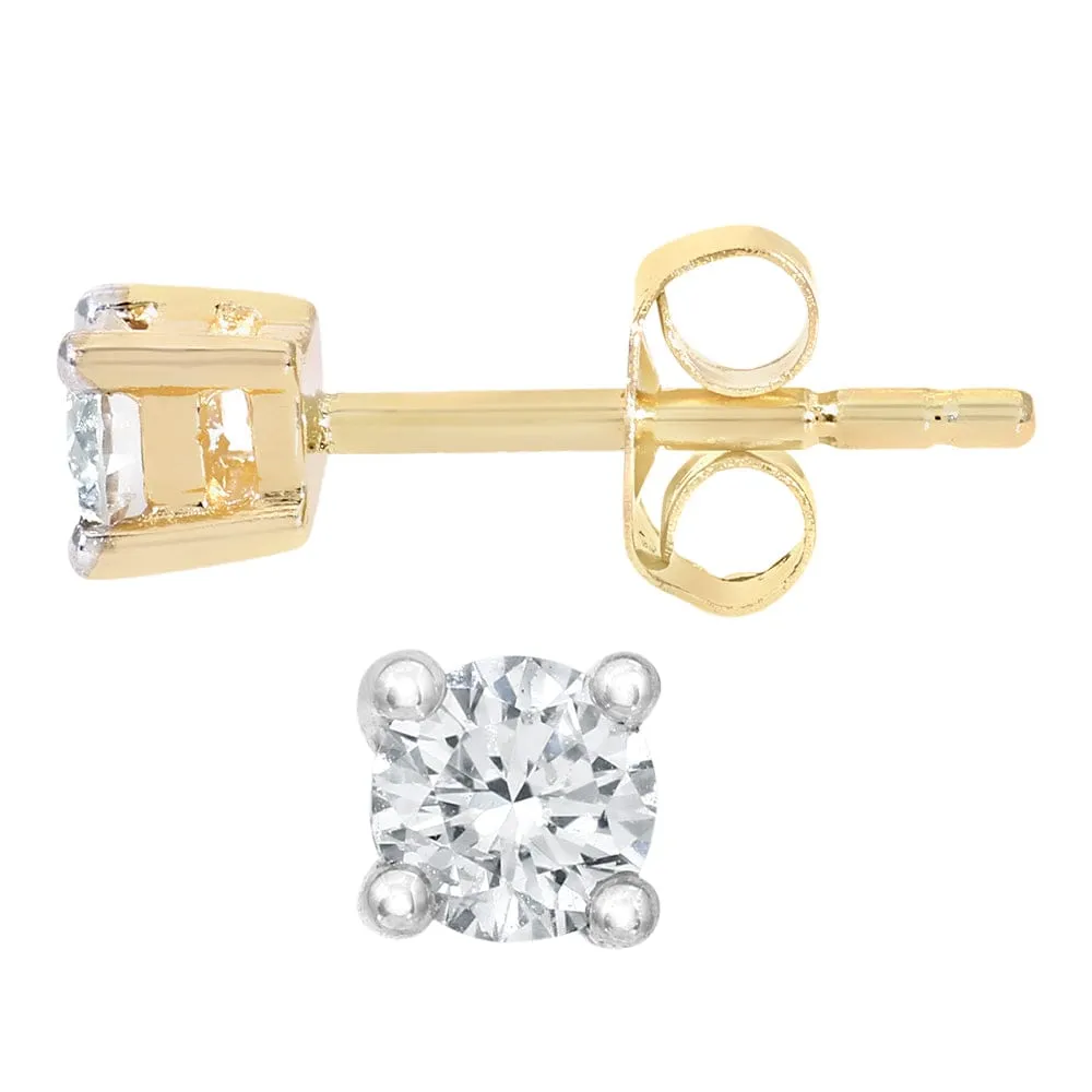 9ct Yellow Gold 0.25 ct Diamond Earrings