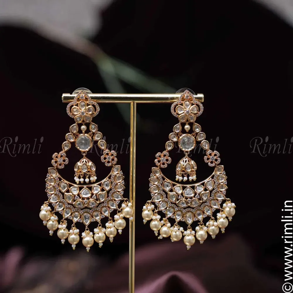 Aashitha White Chandbali Earrings