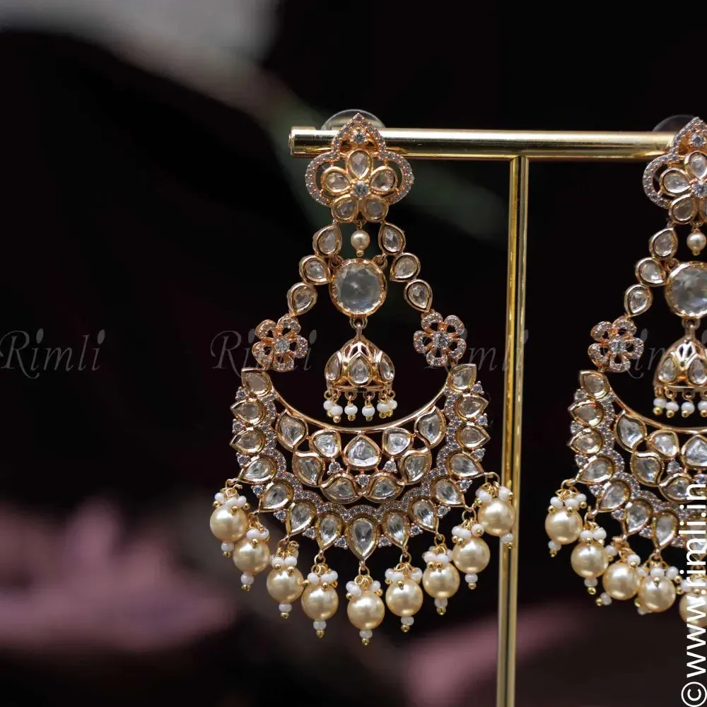 Aashitha White Chandbali Earrings