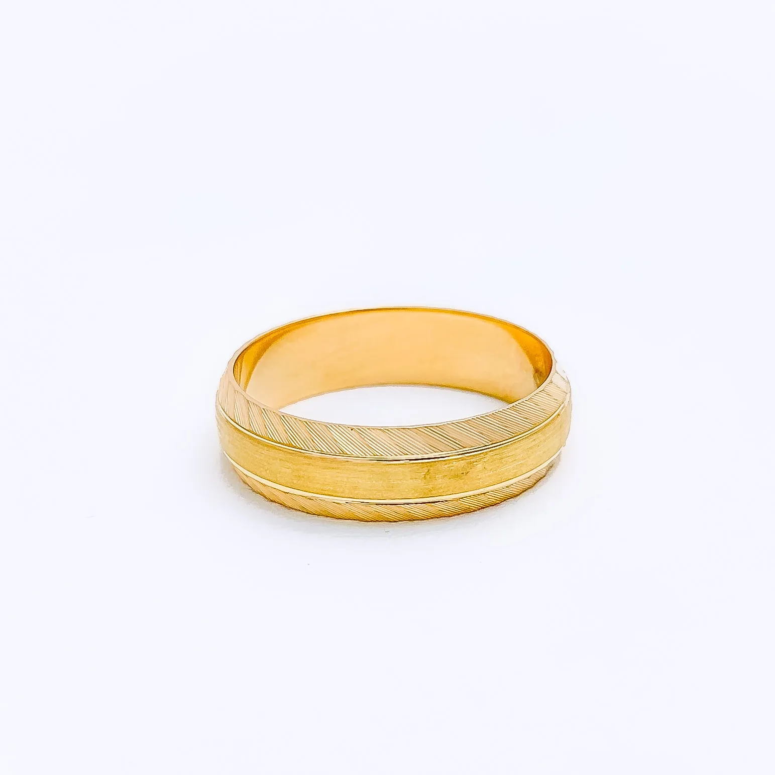 Artistic Brushed Gold 22k Gold Band